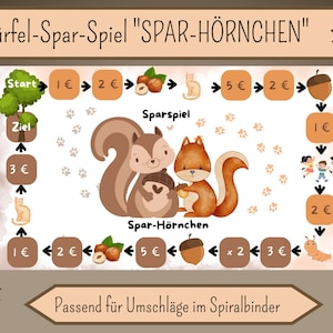 Sparspiel Challenge "Spar-Hörnchen" suitable for envelopes Cash Binders - German Version - Game - Digital Download
