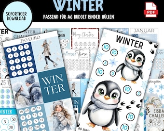 30 winter savings challenges | A6 PDF | Budget Binder | Tracker set