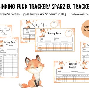 Sparfuchs Sinking Funds Set - Sinking Fund Tracker - Spartracker envelope method - suitable for the A6 envelopes