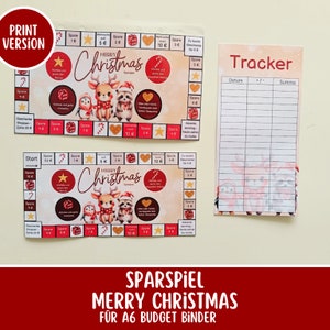 Savings Challenge Savings Game Set PRINTVERSION A6 Budget Binder Envelopes in Savings Binder - German Version - Christmas Envelope Method Printing