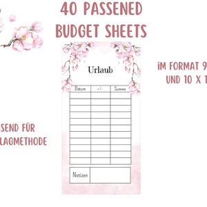 Puede incluir: 40 hojas de presupuesto imprimibles con un dise&ntilde;o floral. Las hojas est&aacute;n dise&ntilde;adas para el m&eacute;todo del sobre y est&aacute;n disponibles en dos tama&ntilde;os: 23 x 44,5 cm y 25,4 x 43,2 cm.