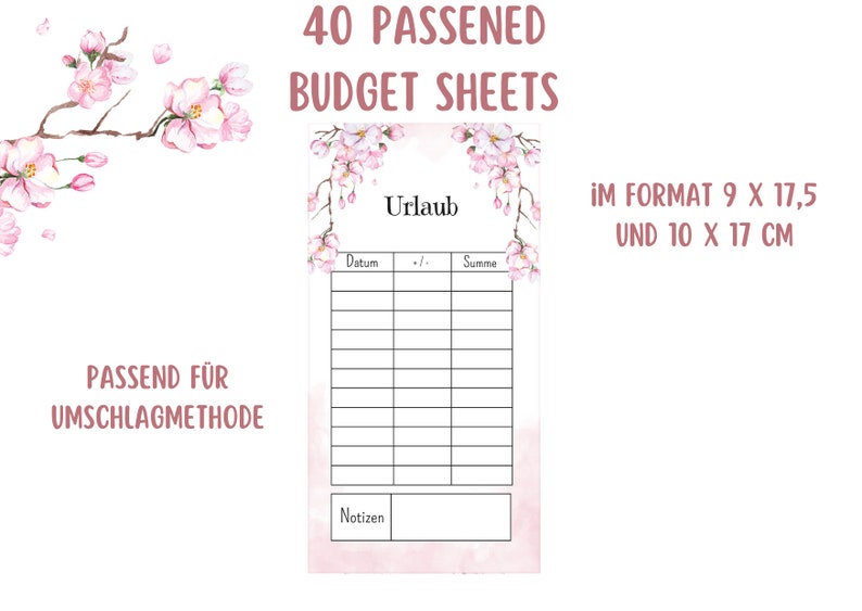 Puede incluir: 40 hojas de presupuesto imprimibles con un dise&ntilde;o floral. Las hojas est&aacute;n dise&ntilde;adas para el m&eacute;todo del sobre y est&aacute;n disponibles en dos tama&ntilde;os: 23 x 44,5 cm y 25,4 x 43,2 cm.