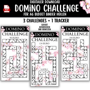 Savings Challenge Set Domino Envelopes Savings Challenges to Print | Money Saving Challenge | A6 Budget Planner | PDF Digital Download