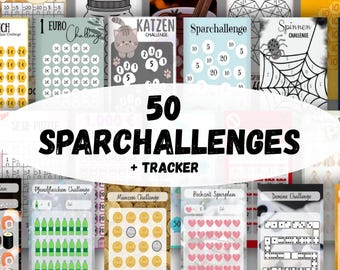 50 Savings Challenges Set | A6 PDF | Tracker | Budget Binder | German