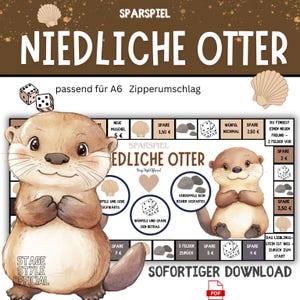 以下が含まれることがあります： カワウソと貝殻のイラストが描かれたカラフルなゲームボード。ゲームの名前は「Niedliche Otter」で、日本語に訳すと「かわいいカワウソ」という意味です。ボードはジッパー付き封筒に適しており、A6サイズに適しています。