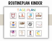 Tagesplan Kinder, Routineplaner, Tagesablauf, Routine Kinder, Wochenplaner, Routine Karten deutsch, Montessori Karten, Tagesplan Kinder pdf