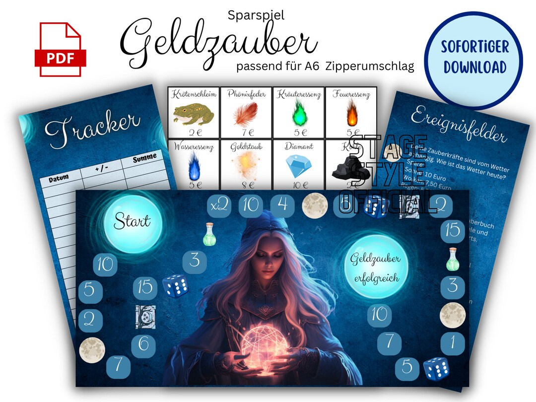 Das Sparspiel Geldzauber Sparchallenge Umschläge Budgetplaner deutsch ...