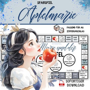 Fairytale Savings Game Apple Marie – PDF Download | Dice Game with Magnet | Savings Game for A6 Budget Binders | Envelope Method