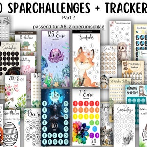 Budget Challenge 50 Sparchallenges Budgetplaner Teil 2 passend Umschlagmethode Budgetbinder, Sparbinder, Tracker - Digitaler Download PDF