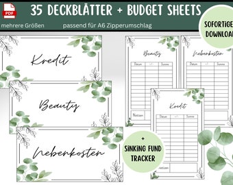 Cover sheet savings binder A6 | Budget binder cover | Savings challenge cover PDF | Printable savings binder cover sheets | Digital download | Tracker