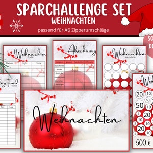 Save for Christmas - Christmas Savings Sparchallenge Tracker - save money - challenge fits A6 envelopes PDF - budget binder