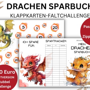 Savings challenge My dragon savings book folding challenge 250 euros scratch challenge PRINT VERSION suitable A6 envelopes budget binder envelope method