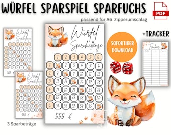 Thrifty Dice Savings Game | 3 A6 PDFs | Budget Binder | Tracker