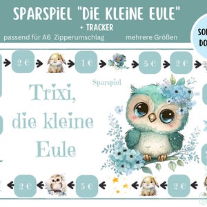 Savings Game Budget Binder "The Little Owl" Savings Challenge Envelopes Budget Planner - German Game Digital Download Envelope Method Owl