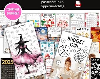 Savings Challenges Set Tracker Savings Game Savings Challenge Envelope Method Budget Binder Savings Binder Budget Digital Download PDF