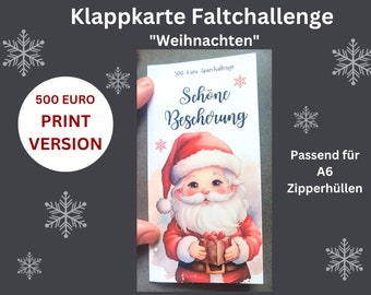 Christmas greeting cards | 500 savings goal | A6 print | Budget binder