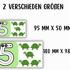 First numbers tracing early support swing exercise Tiny Book 10 cards daycare PDF writing template download preschool German numbers painting image 3
