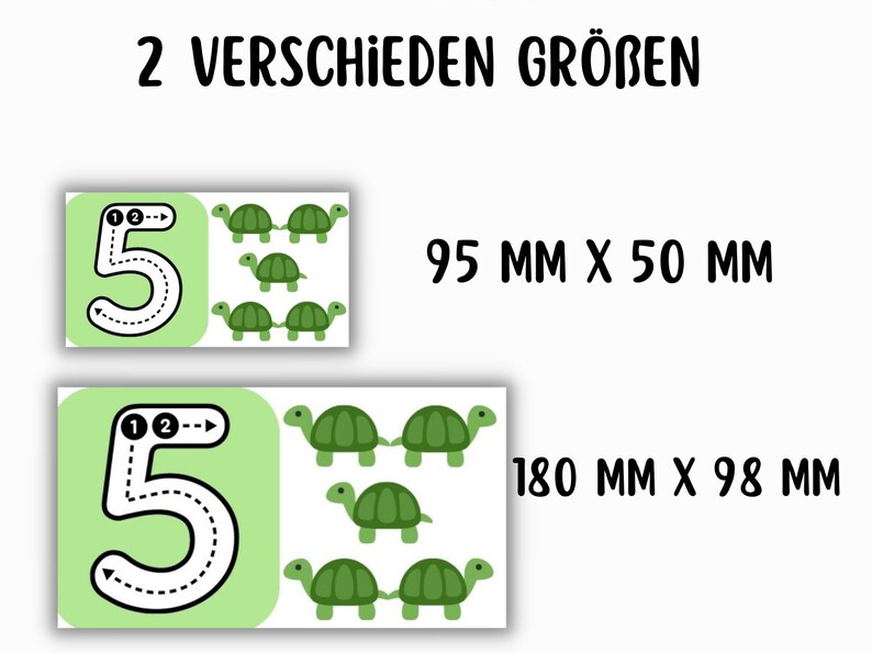 First numbers tracing early support swing exercise Tiny Book 10 cards daycare PDF writing template download preschool German numbers painting image 3
