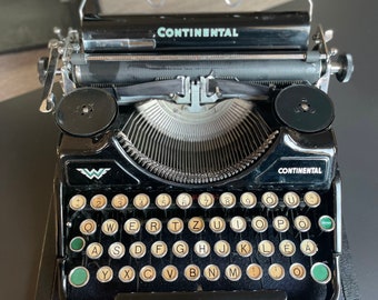 Continental 350 schrijfmachine uit 1925 met doos, borstels en sleutel.