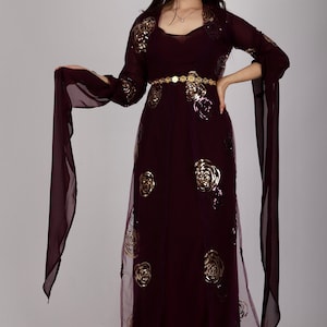 Embroidered Rose Tulle Dress: Kurdish Inspired Design