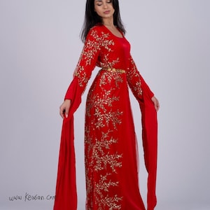 Shkofa Red  Collection 2 Piece Traditional Kurdish Dress Set for Women