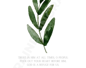 Scripture Art Print | Psalm 62:8 | Bible Verse Art