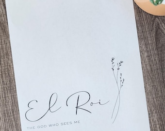 El Roi Bible Verse Print | God Who Sees Me Wall Art (Digital Download)