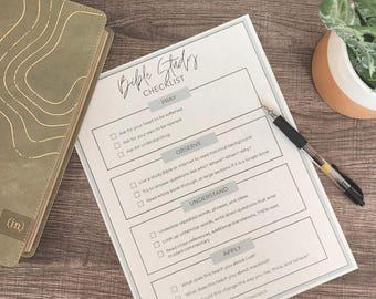 Bible Study Checklist | Printable Scripture Study Guide (Digital Download)