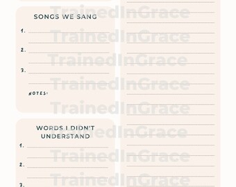 Sermon Notes | Simple, Neutral, for women, kids, teens, tweens