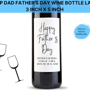 Cadeau beau-père pour la fête des pères, étiquette de bouteille de vin personnalisée, étiquette de bouteille de vin drôle, bonus papa, meilleur beau-père, impression personnalisée