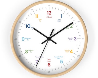 Simple Wall Clock - Telling Time Clock, Time Clock Educational Clock, Modern Wall Clock