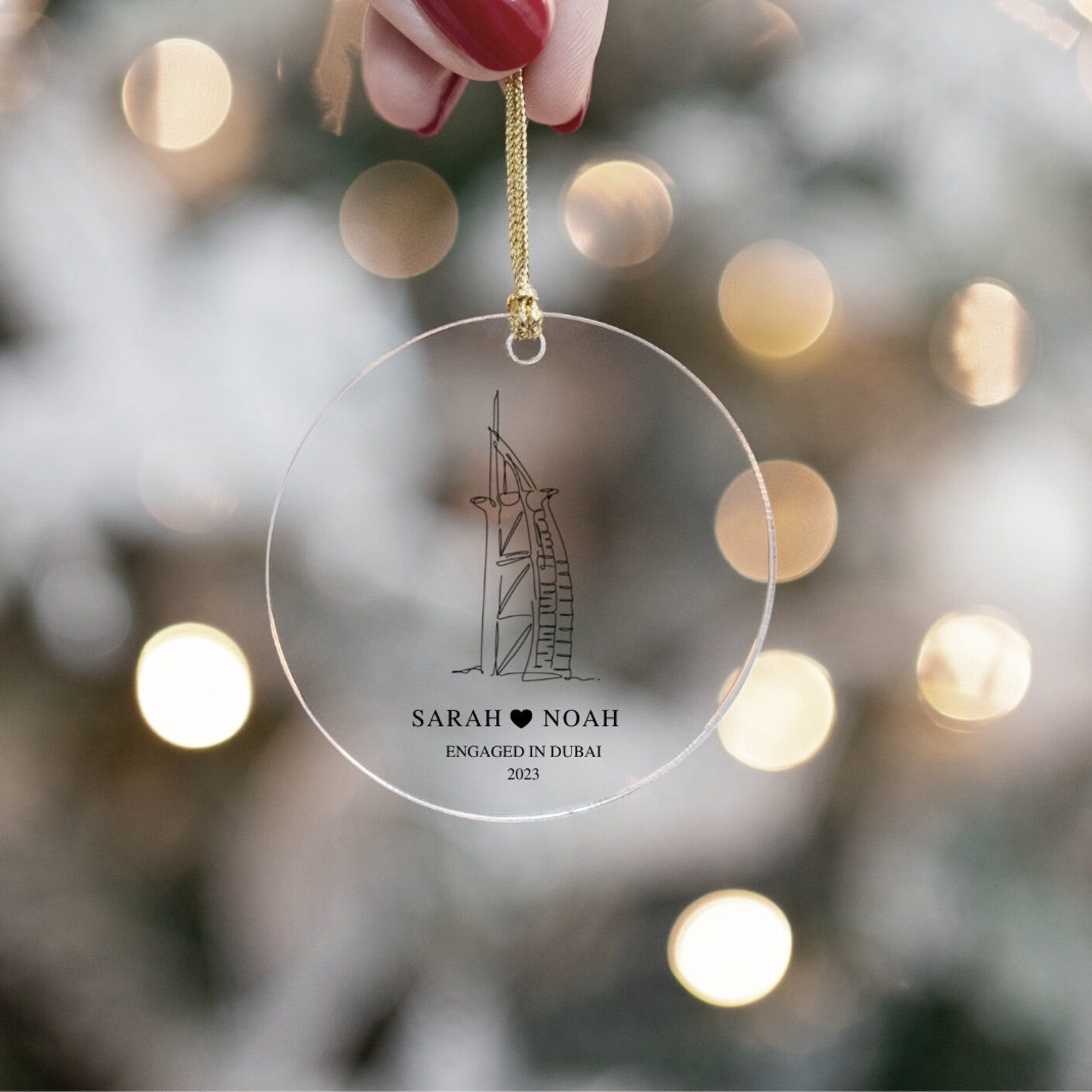 Dubai Ornament, Dubai Christmas Ornament, Dubai Engagement Ornament ...