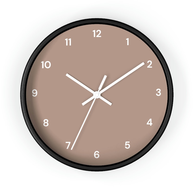 Simple Wall Clock Redend Point Color Earth Tone Brown Etsy