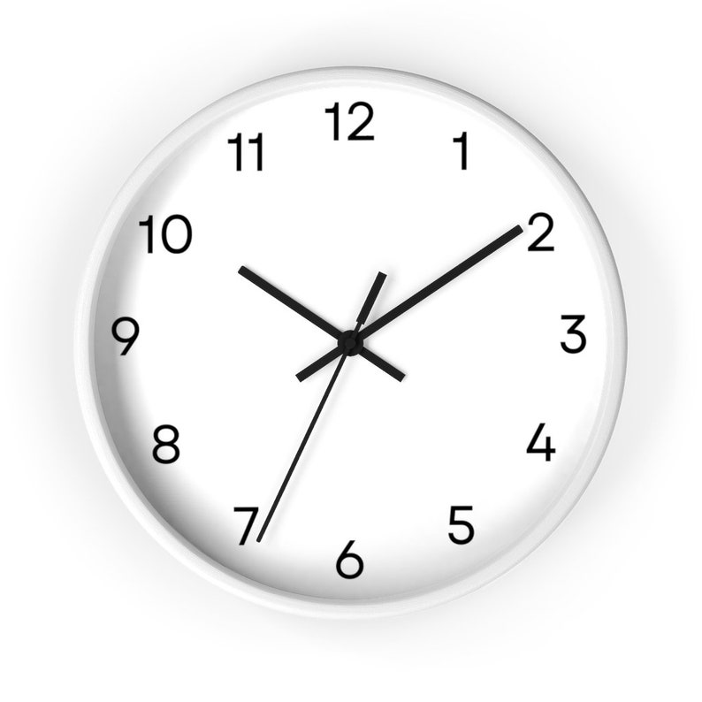 Simple Wall Clock White Clock, Clock With Numbers, Solid Color, Wall