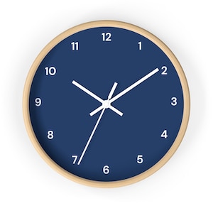 Einfache Wanduhr - RoyalBlau, Primärblau, Uhr mit Zahlen, einfarbig, Wanduhr, Wanduhr modern, Minimal