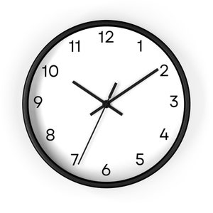 Simple Wall Clock - White Clock, Clock with Numbers, Solid Color, Wall Clock, Wall Clock Modern, Minimal
