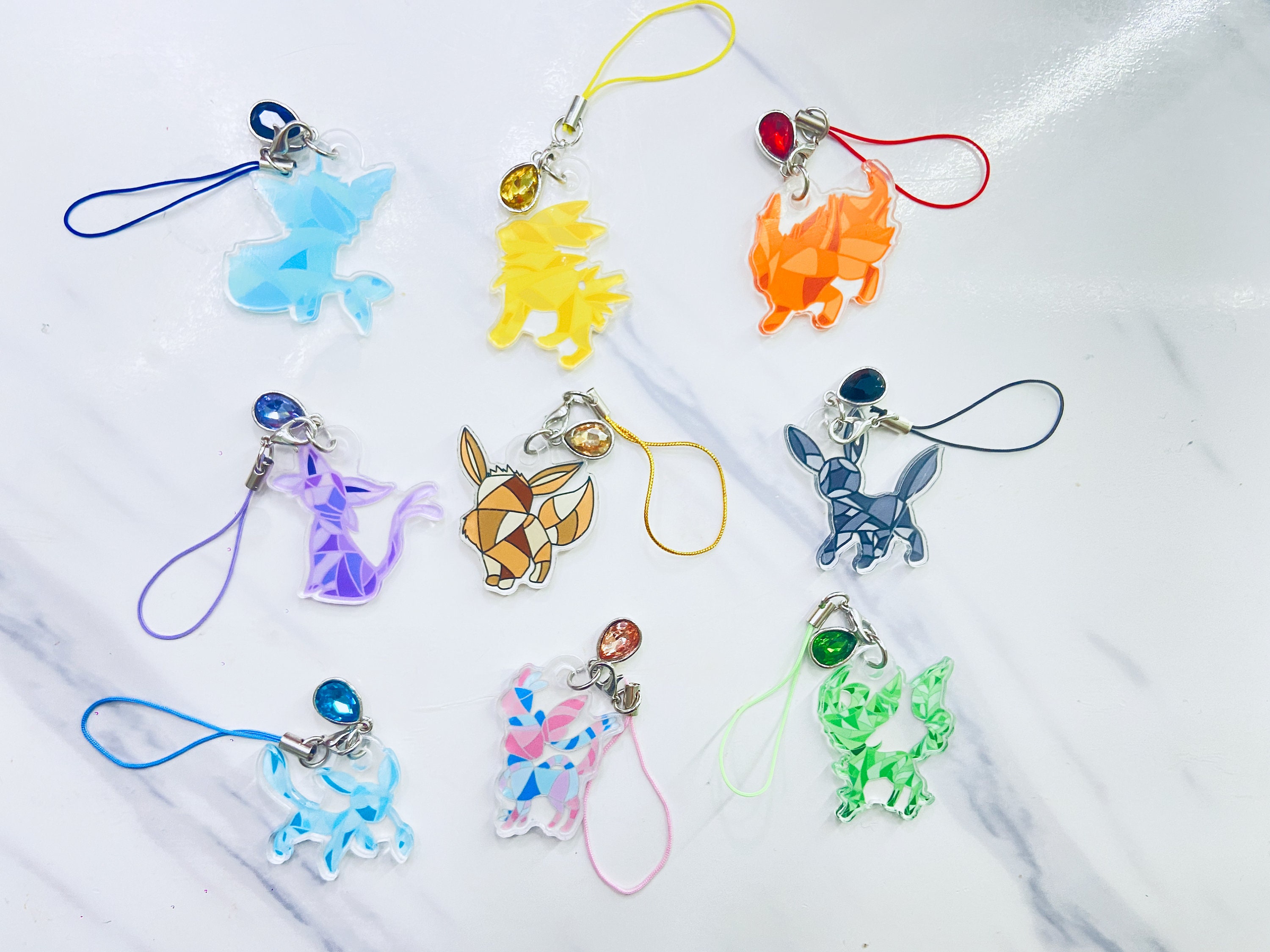 Dessert Eeveelutions!  Acrylic Charms – PeachyMothShop