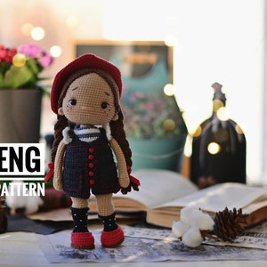 Crochet pattern for doll Emily , PDF English amigurumi