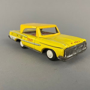Vintage SHUDO Tin Friction Yellow Cab TAXI - 1960s JAPAN Ford (Mercury)