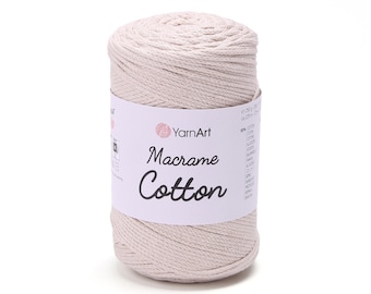 YarnArt Macrame Cotton 250g | Polyester cotton yarn for bag, basket, wall decoration, crochet 5mm, DIY macrame knitting