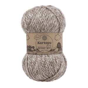 Kartopu Melange Wool - Pelote 100g 170m - Laine Acrylique Douce et Chaude - Crochet 5 Tricot Aiguilles 7-8 Pulls Bonnets