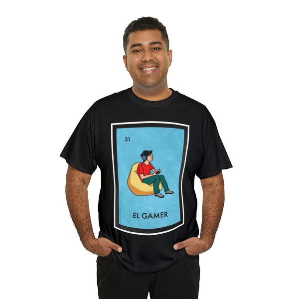 Tee-shirt drôle mexicain Loteria, El Gamer, cadeaux personnalisés pour hommes