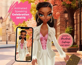 Black Girl Magic Animierte Einladung: Feier Ecard (Digitaler Download)