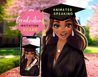 Black Girl Magic Graduation Animated Invitation Video (Digital Download
