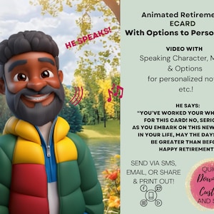 Animated Retirement E-card for Him: Customizable African American ...