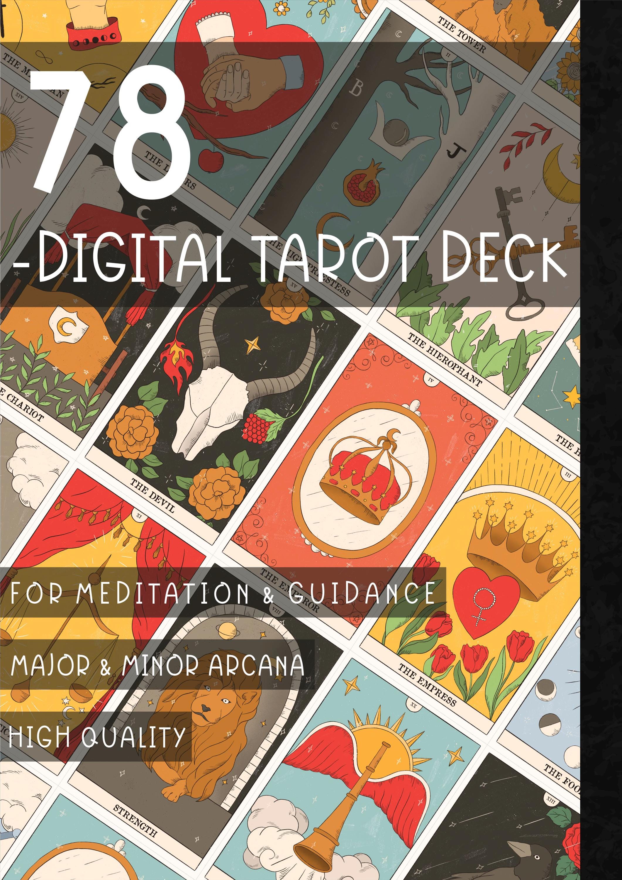 Printable Tarot Deck | Illustrated Digital Cards | Instant Download ...