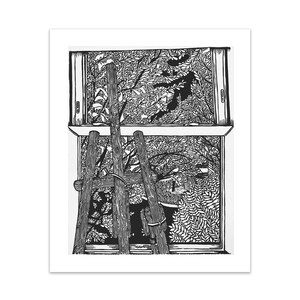 Views From Outside My Windows, Part 4 -- Linocut Print