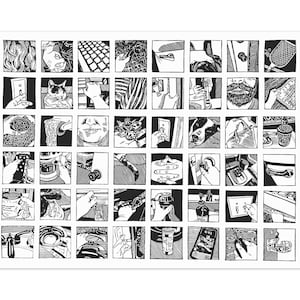 Things I Touch Everyday -- Linocut Print