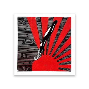 Half-Asleep -- Vampire Weekend Inspired Linocut Print