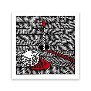 Eighteenth Hole -- Vampire Weekend Inspired Linocut Print